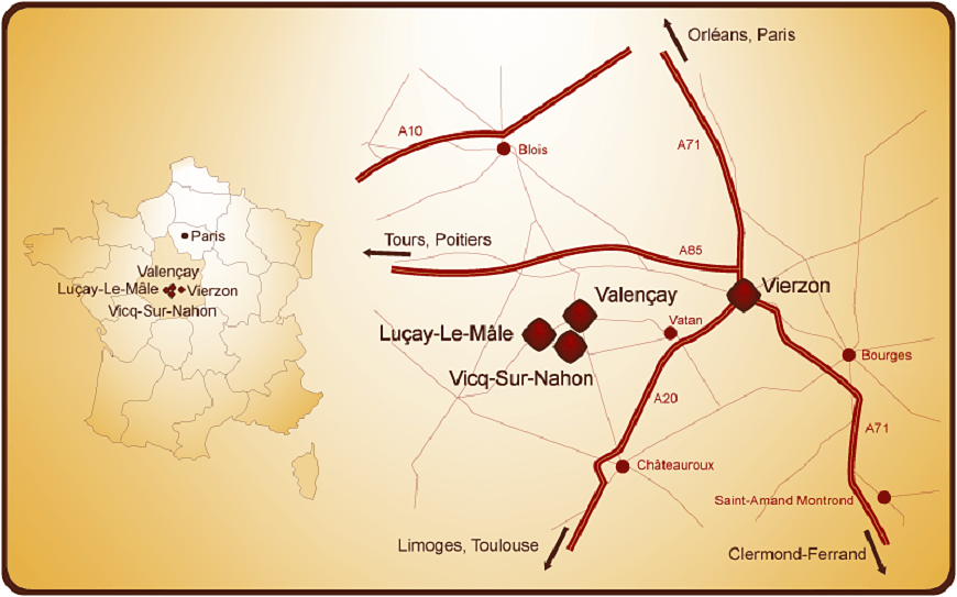 Carte des maroquinerie francaise